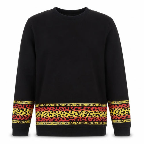 ASOS Men’s Black M Crew Neck Leopard Print Pullover Sweatshirt
