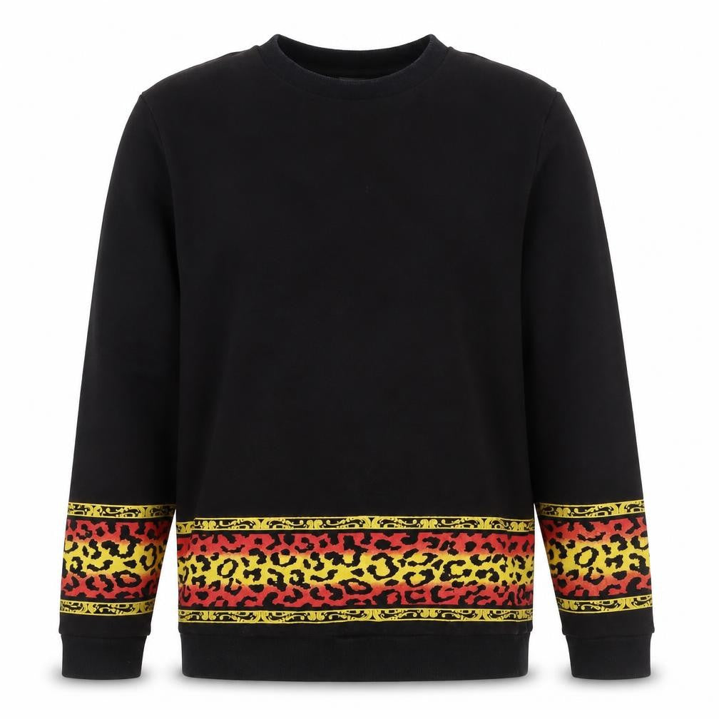 ASOS Men’s Black M Crew Neck Leopard Print Pullover Sweatshirt