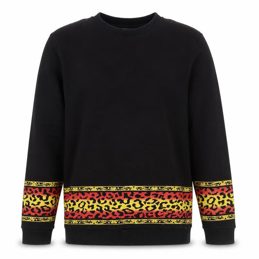 ASOS Men’s Black M Crew Neck Leopard Print Pullover Sweatshirt