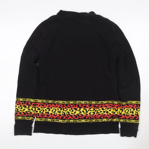 ASOS Men’s Black M Crew Neck Leopard Print Pullover Sweatshirt