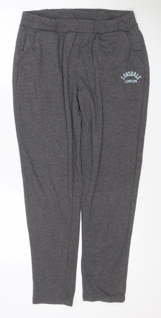 Lonsdale London Women’s Grey UK 16 Jogger Sweatpants Logo