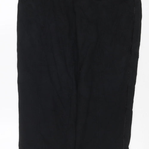 Marks & Spencer Women’s Black Size 10 Short Drawstring Zip Pocket Trousers
