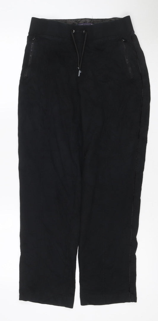 Marks & Spencer Women’s Black Size 10 Short Drawstring Zip Pocket Trousers
