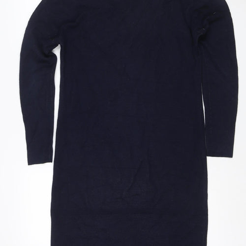 Fenn Wright Manson Women Blue Wool Knit Jumper Dress Size S