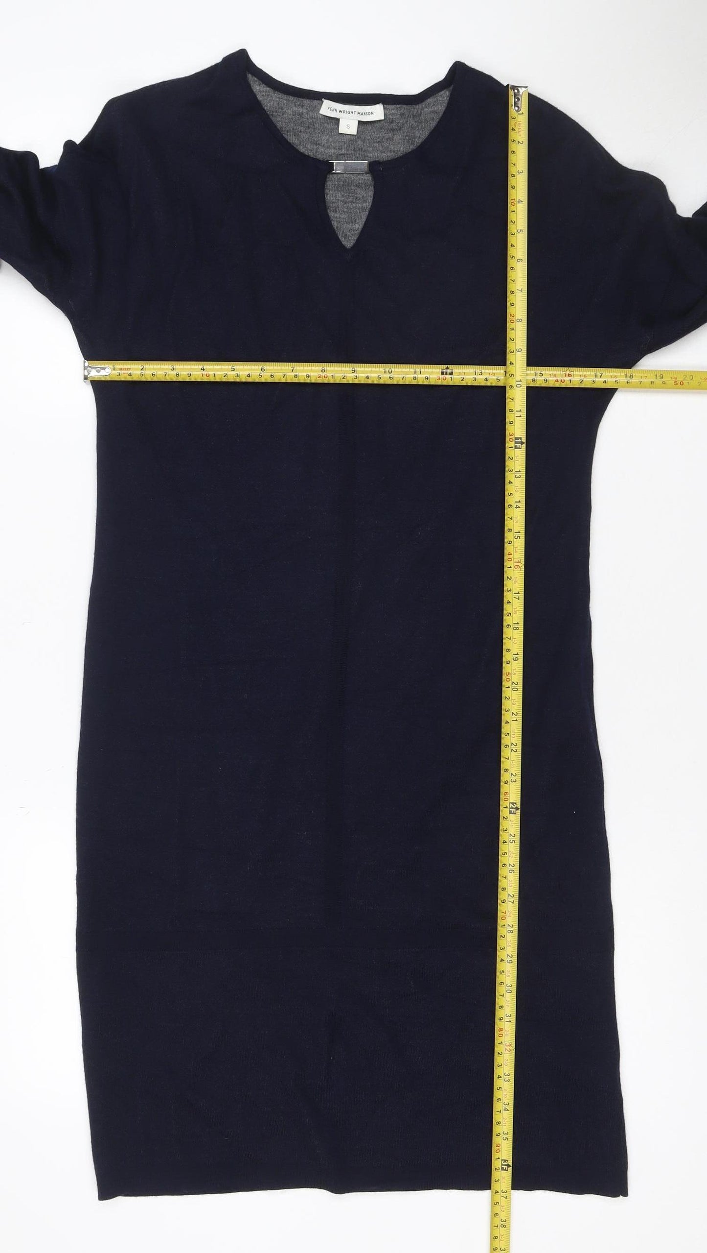 Fenn Wright Manson Women Blue Wool Knit Jumper Dress Size S
