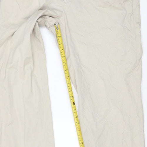 Marks and Spencer Men Beige 36W 31L Blue Harbour Cotton Chino Trousers