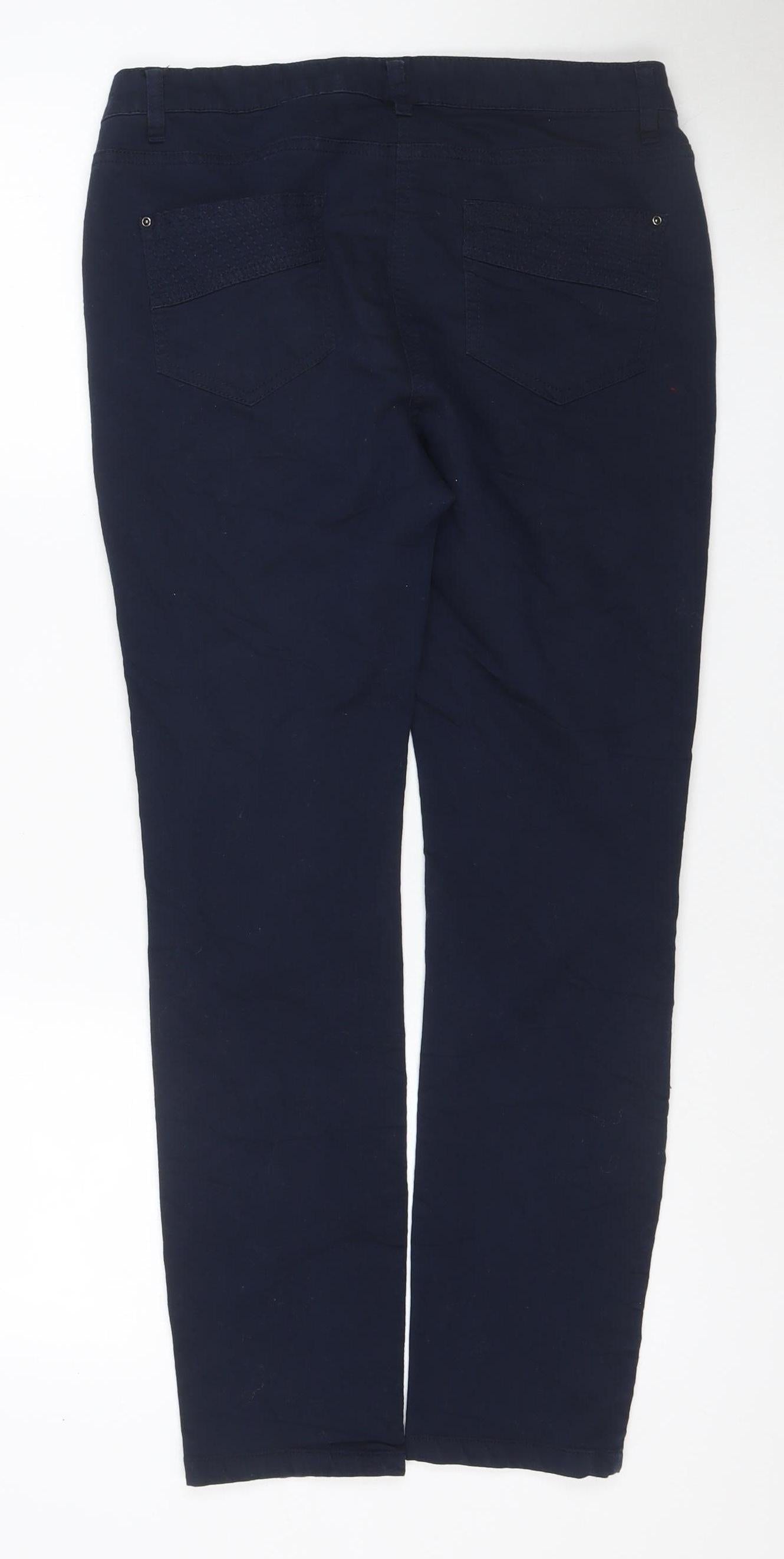 Moods Denim Women’s Blue Petite 14 Cropped Straight Trousers