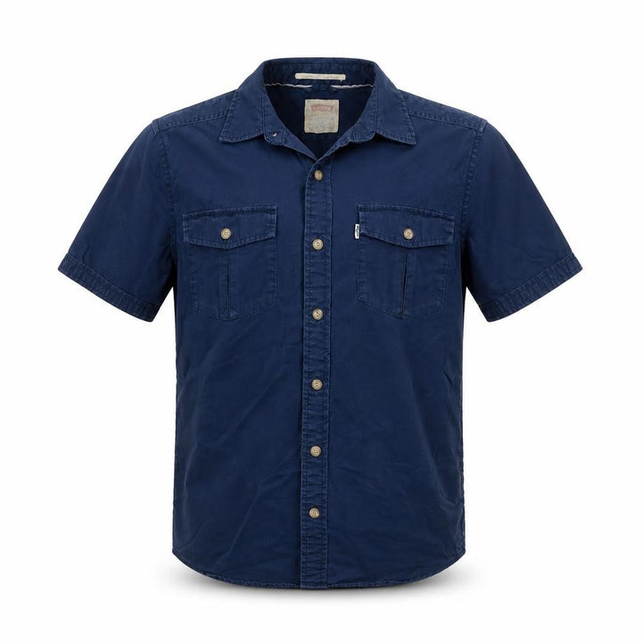 Levi's Men's Blue S Short Sleeve Button-Up Utility Pocket Shirt