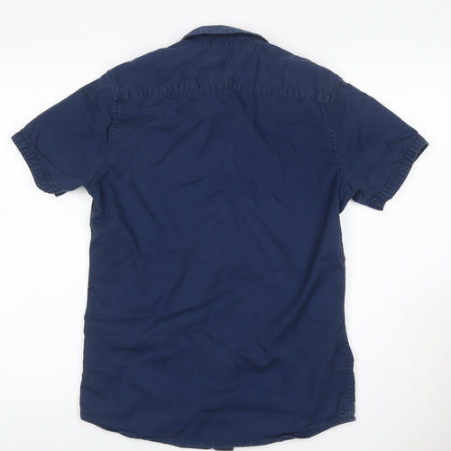 Levi's Men's Blue S Short Sleeve Button-Up Utility Pocket Shirt