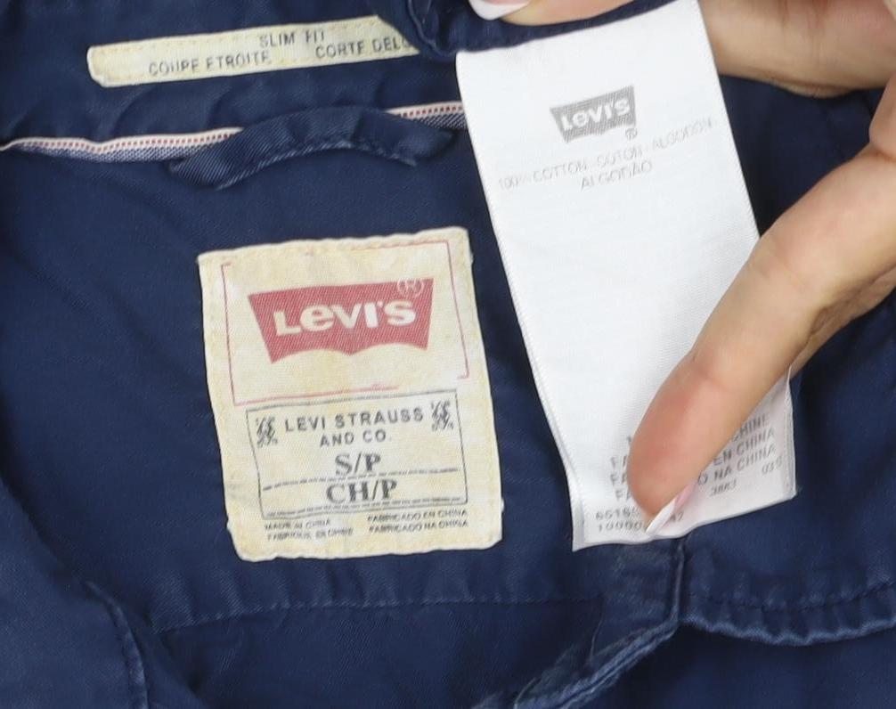 Levi's Men's Blue S Short Sleeve Button-Up Utility Pocket Shirt