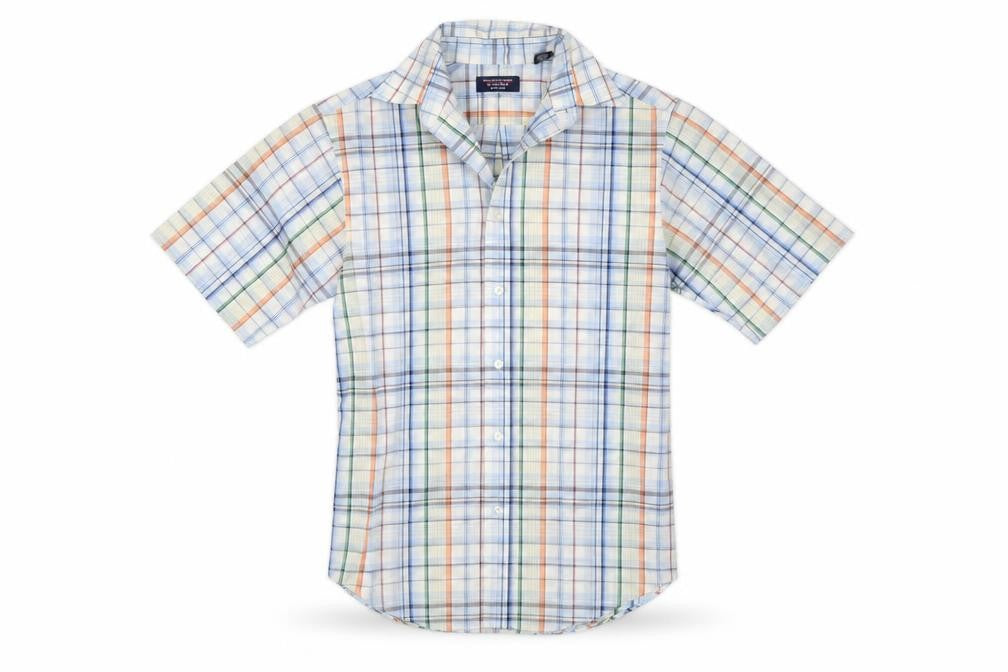 Front view of Roundtree & Yorke Men’s Multicoloured Check Cotton Blend Shirt, size S