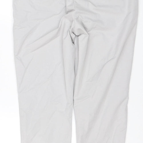 M&S Collection Women White Size 12 Straight Leg Cotton Blend Trousers