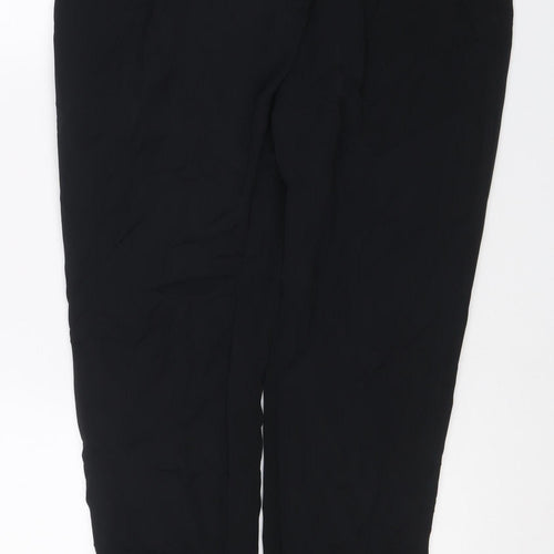 Marks & Spencer Women Black UK 12 Wide-Leg Dress Trousers Ankle Zip