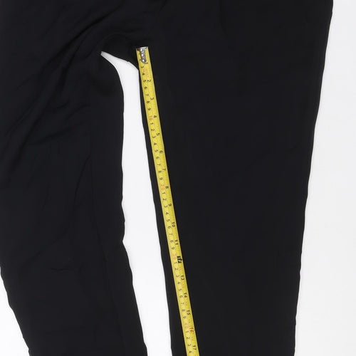 Marks & Spencer Women Black UK 12 Wide-Leg Dress Trousers Ankle Zip