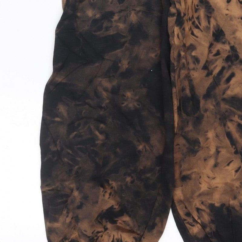 Motel Women’s Brown Tie Dye Jogger Trousers XS Elastic Waist Pockets