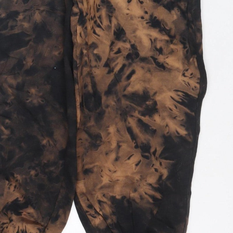 Motel Women’s Brown Tie Dye Jogger Trousers XS Elastic Waist Pockets