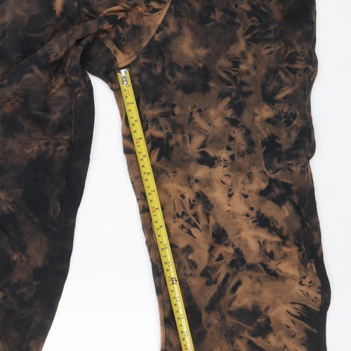 Motel Women’s Brown Tie Dye Jogger Trousers XS Elastic Waist Pockets
