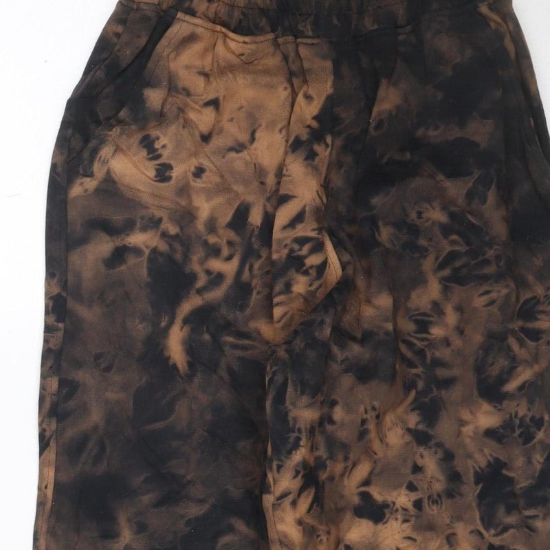 Motel Women’s Brown Tie Dye Jogger Trousers XS Elastic Waist Pockets