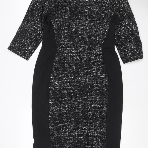 The Collection Debenhams Women Black UK 14 Long Sheath Zip Dress