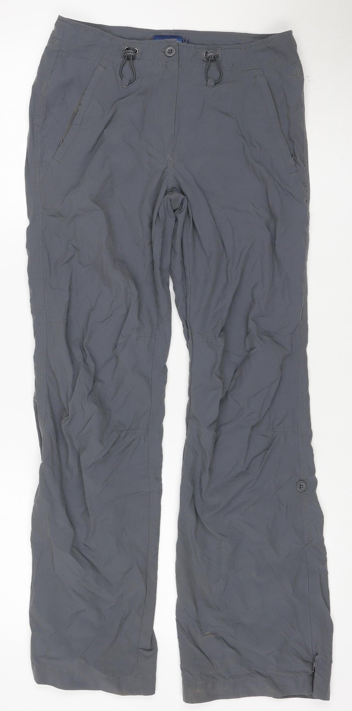 Rarespecies Women’s Grey Size 8 Cargo Trousers Lightweight Zip Pockets