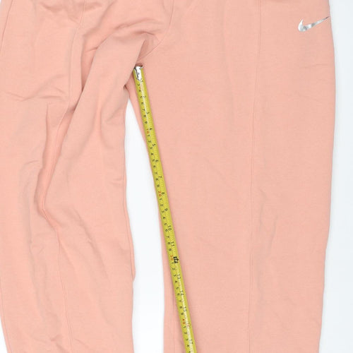 Nike Women Pink M Jogger Sweatpants Elastic Waist Logo