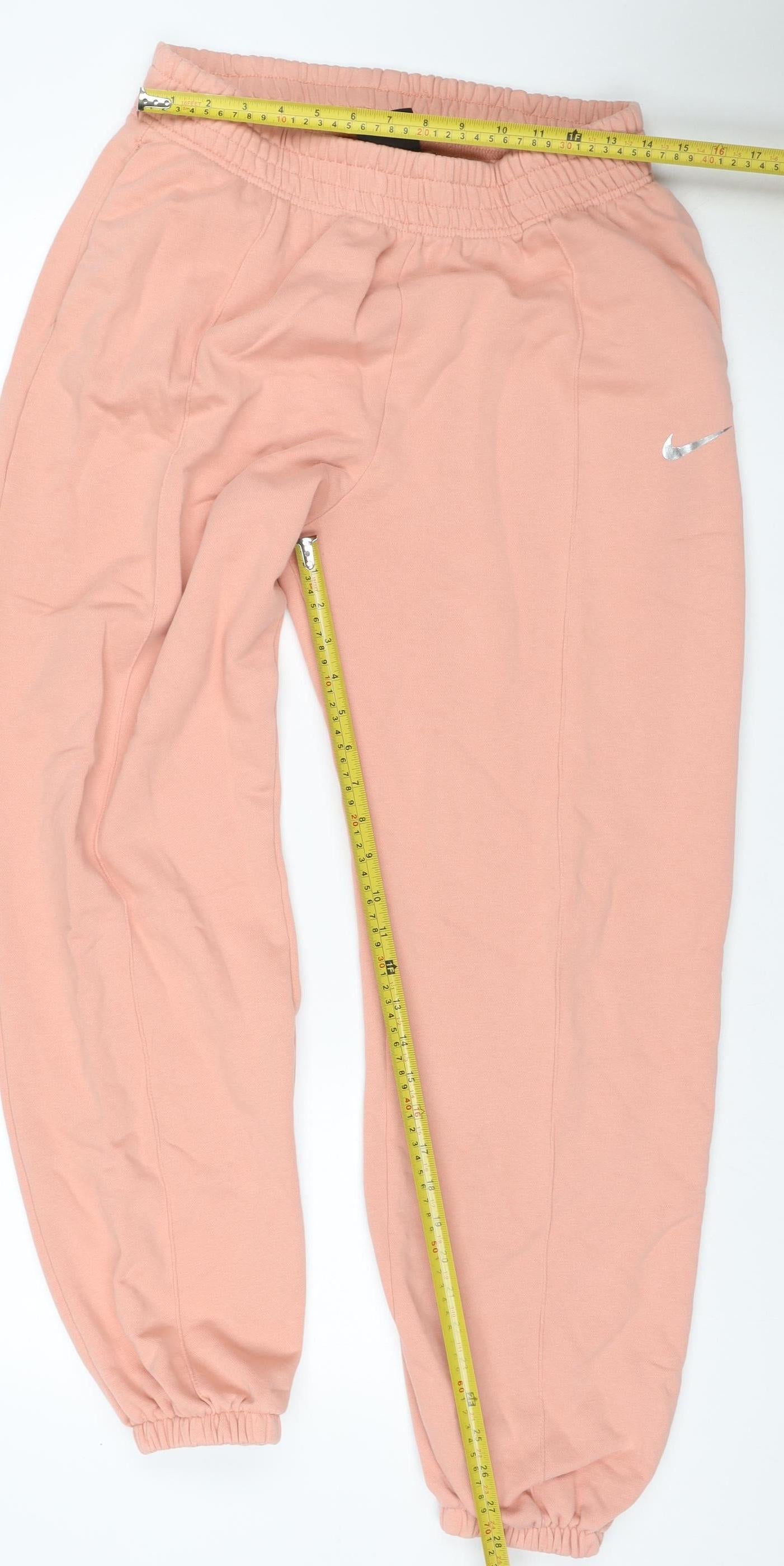 Nike Women Pink M Jogger Sweatpants Elastic Waist Logo