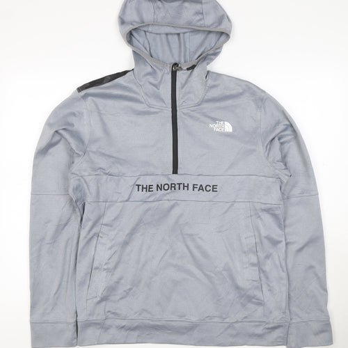 The North Face Men's Grey M 1/4 Zip Hooded Fleece Pullover