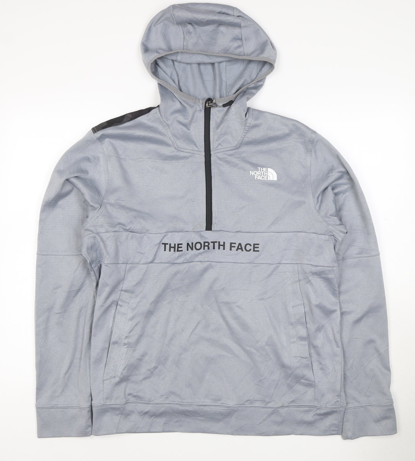 The North Face Men's Grey M 1/4 Zip Hooded Fleece Pullover