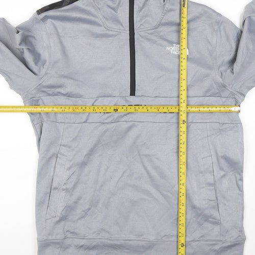 The North Face Men's Grey M 1/4 Zip Hooded Fleece Pullover
