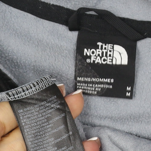 The North Face Men's Grey M 1/4 Zip Hooded Fleece Pullover