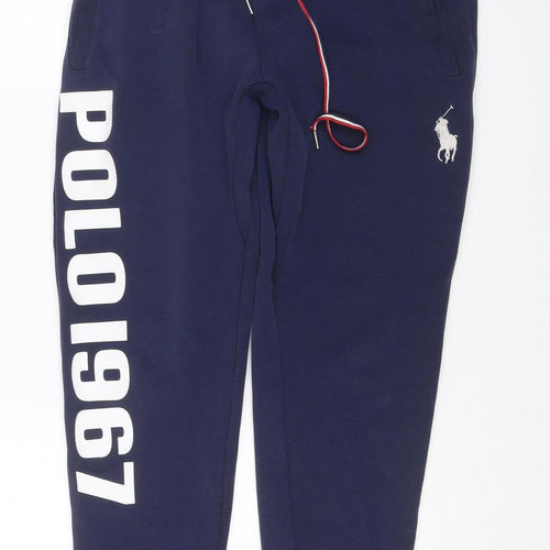 Polo Ralph Lauren Men’s Blue S Jogger Track Pants Logo Drawstring