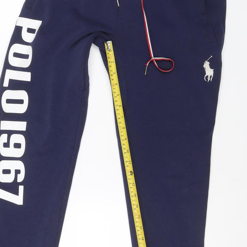 Polo Ralph Lauren Men’s Blue S Jogger Track Pants Logo Drawstring