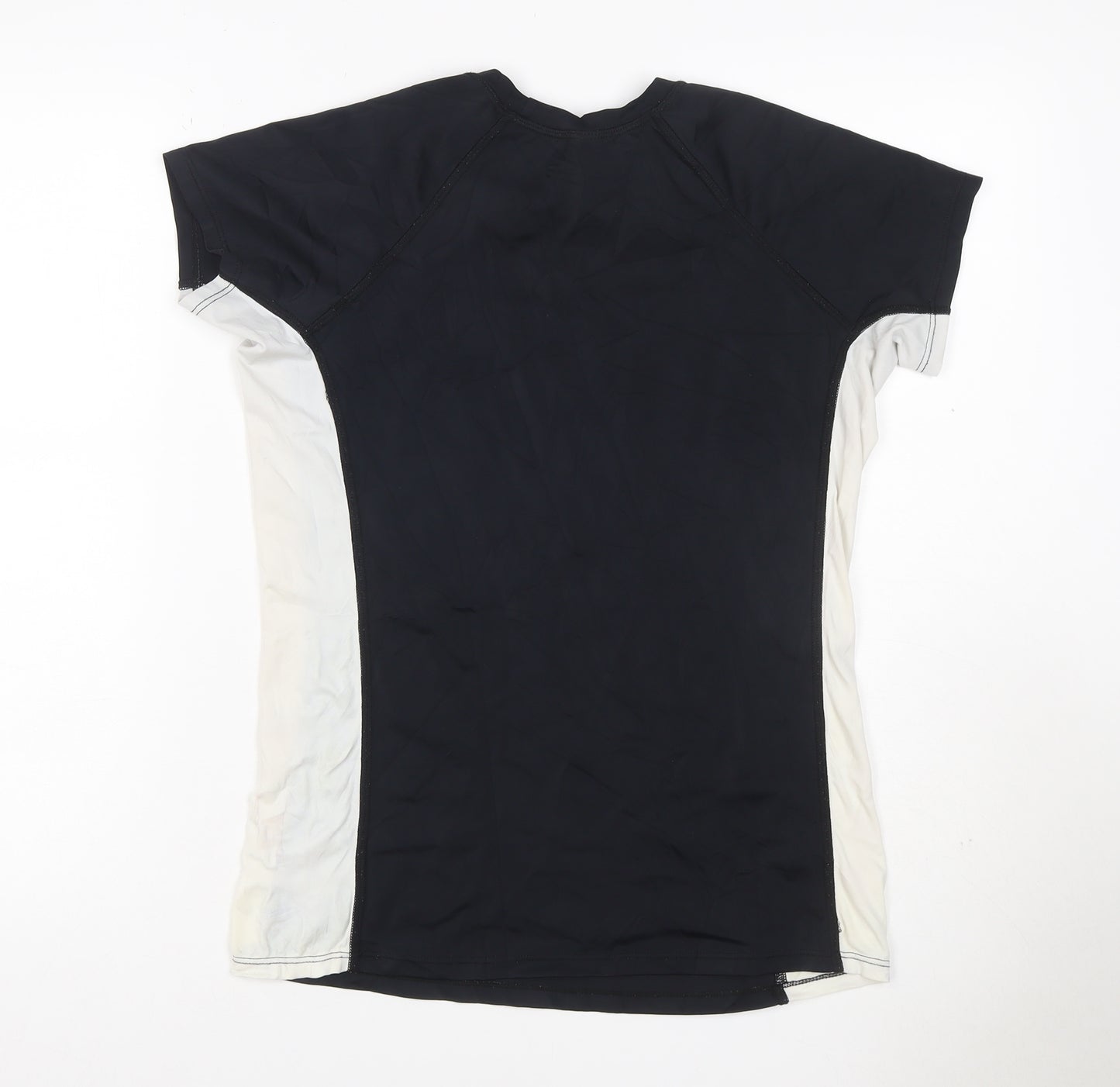 Hurley Women’s Black White UK 16 Athletic Logo T-Shirt Gym Top