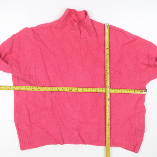 Whistles Women Pink Size S 100% Wool Mock Neck Knit Pullover Jumper