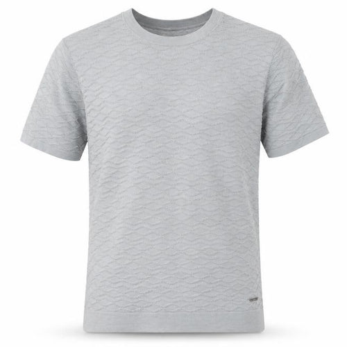 Marks & Spencer Men's Grey M Mercerised Cotton Rich Textured Knit T-Shirt