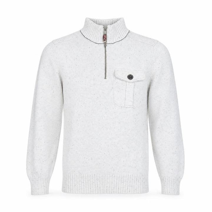 Next Men’s Ivory S 1/2 Zip High Neck Knit Jumper Pocket