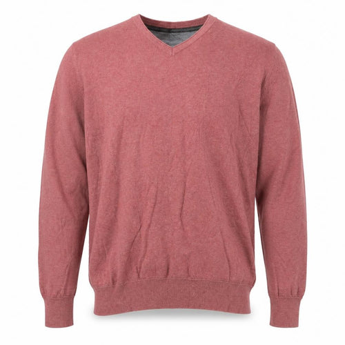 Rocha John Rocha Men’s Red Cotton V-Neck Pullover Jumper Size L