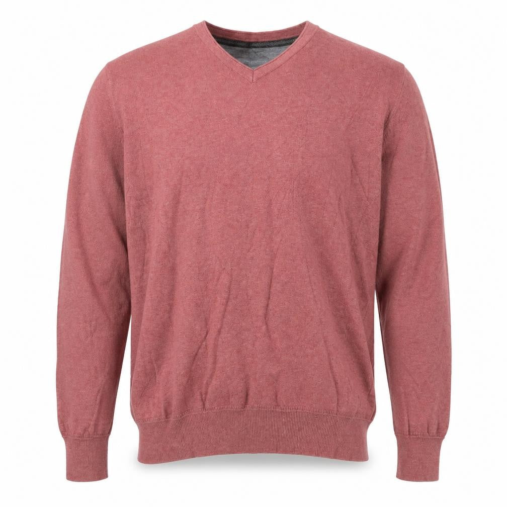 Rocha John Rocha Men’s Red Cotton V-Neck Pullover Jumper Size L
