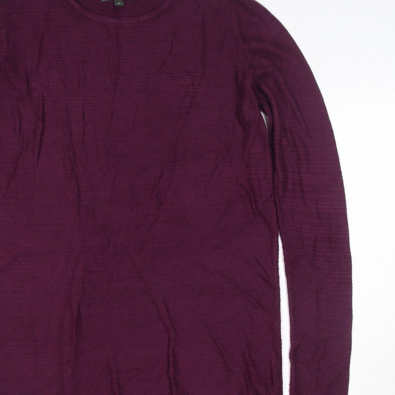 Bonmarché Women Purple M Knit Jumper Dress Pearl Shoulder Long Sleeve