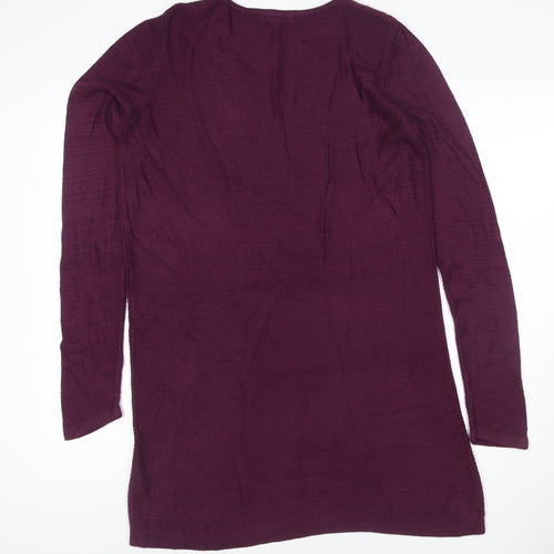 Bonmarché Women Purple M Knit Jumper Dress Pearl Shoulder Long Sleeve
