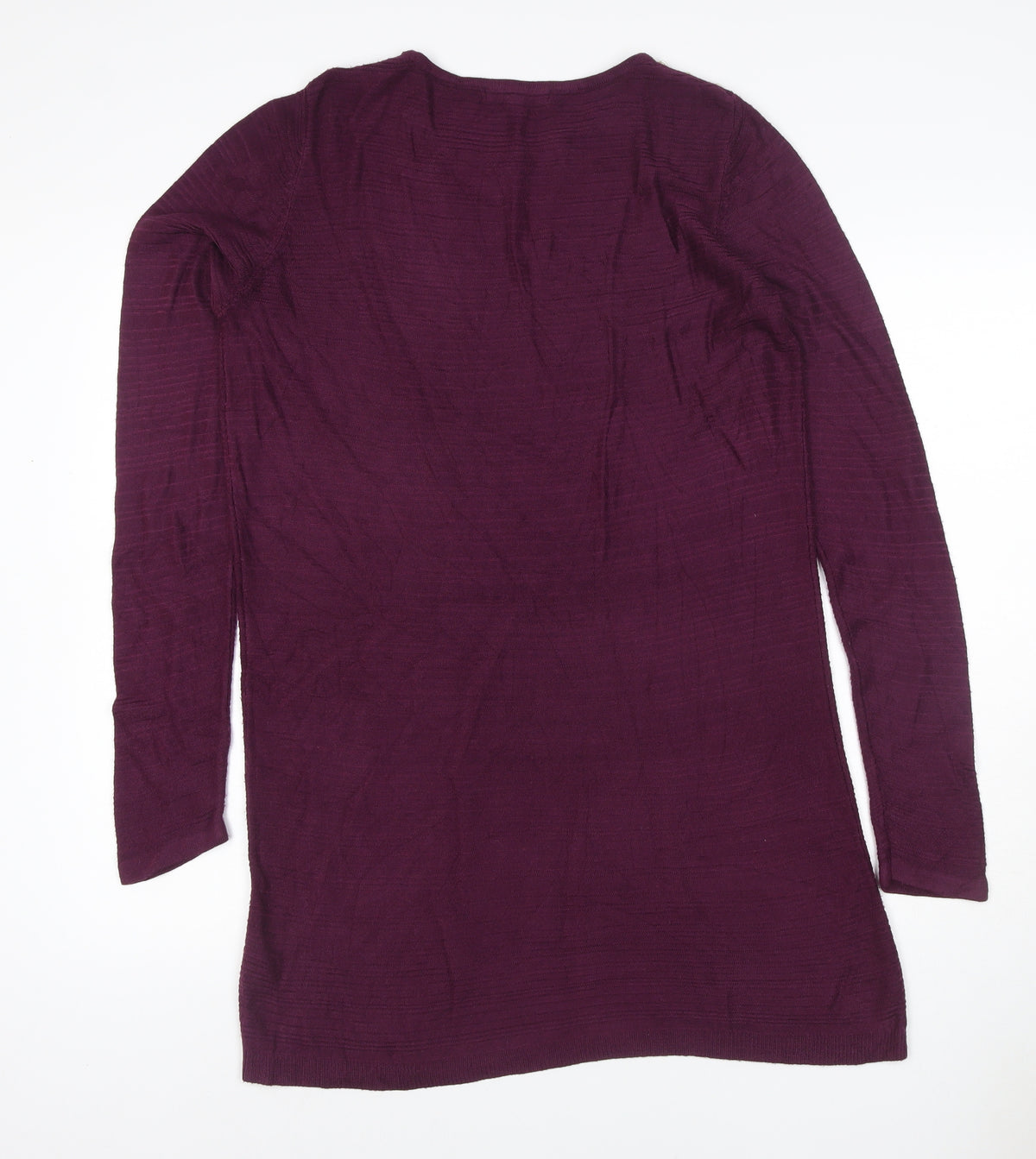 Bonmarché Women Purple M Knit Jumper Dress Pearl Shoulder Long Sleeve