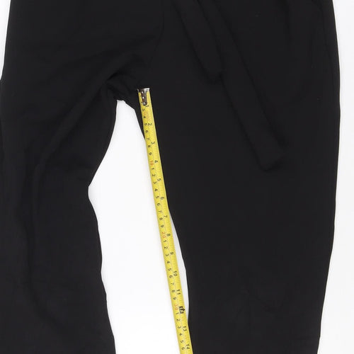Misspap Women Black UK 8 Paperbag Tie Belt Straight Trousers