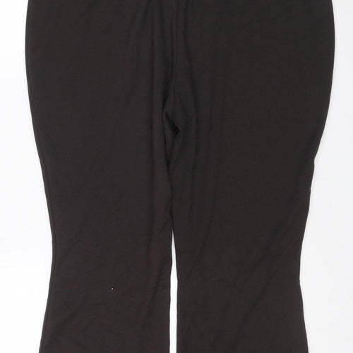 Damart Women’s Brown UK 26 Stretch Pull-On Wide-Leg Trousers