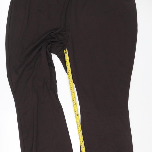 Damart Women’s Brown UK 26 Stretch Pull-On Wide-Leg Trousers