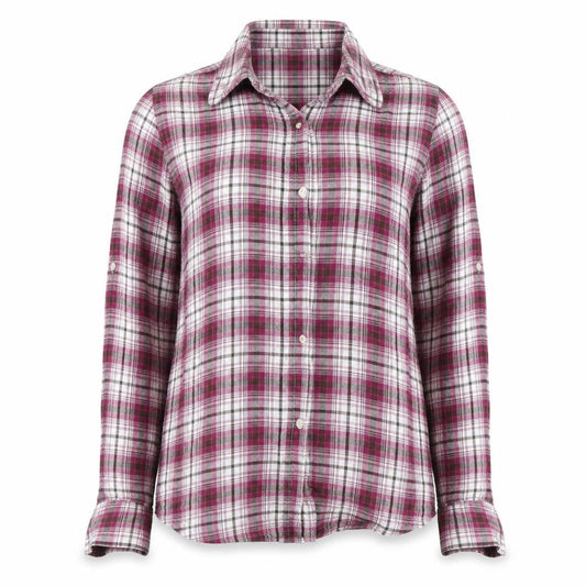 Peter Storm Women Pink Check Cotton Button-Up Shirt Size 12 Long Sleeve