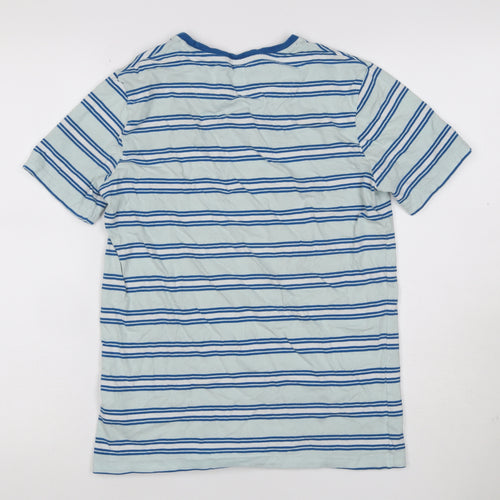 Original Penguin Boys Blue Striped 14-15 Years Logo Jersey T-Shirt