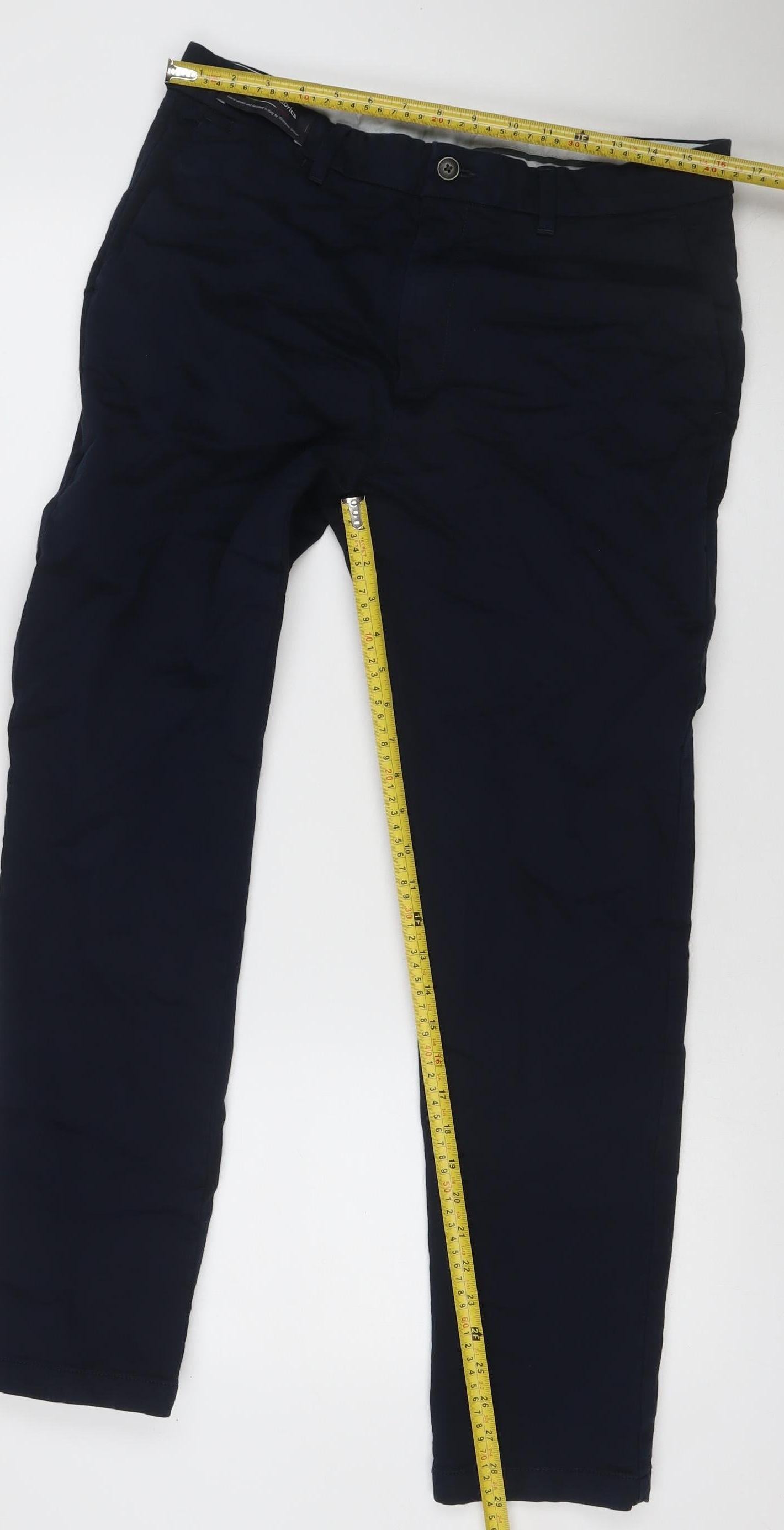 Marks and Spencer Men’s Blue 34/31 Slim Cotton Stretch Trousers
