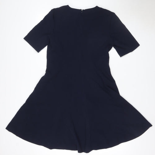 Banana Republic Women Navy Size 8 Knee Length Sheath Long Sleeve Dress