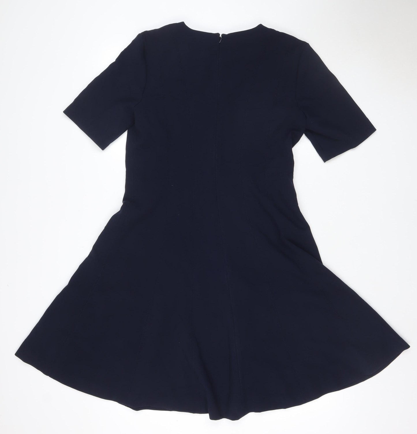 Banana Republic Women Navy Size 8 Knee Length Sheath Long Sleeve Dress