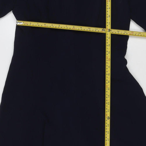 Banana Republic Women Navy Size 8 Knee Length Sheath Long Sleeve Dress